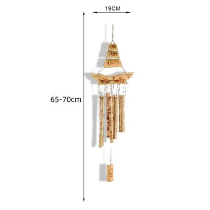 Bamboo Bamboo Wind Chimes New Handmade Pendant Bell Wind Chime Retro Crafts Gift Wall Hanging Windchimes Indoor Outdoor