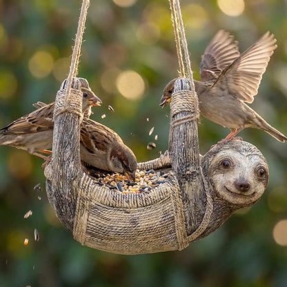 Sloth Bird Feeder Outdoor Hanging Bird Feeder Pendant Decoration Bird Bathtub Garden Courtyard Decoration Current Feeder