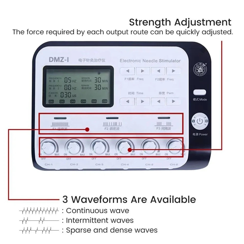 6 Output Electroacupuncture Acupuncture And Moxibustion Muscle Stimulator TENS Neuromuscular Therapy Massager Relieves Pain