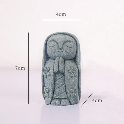 Yard Stone Statue Little Buddhist Ornament Garden Buddhist Statues Decor Suitable for Gardening Aquarium Decoration Ornament