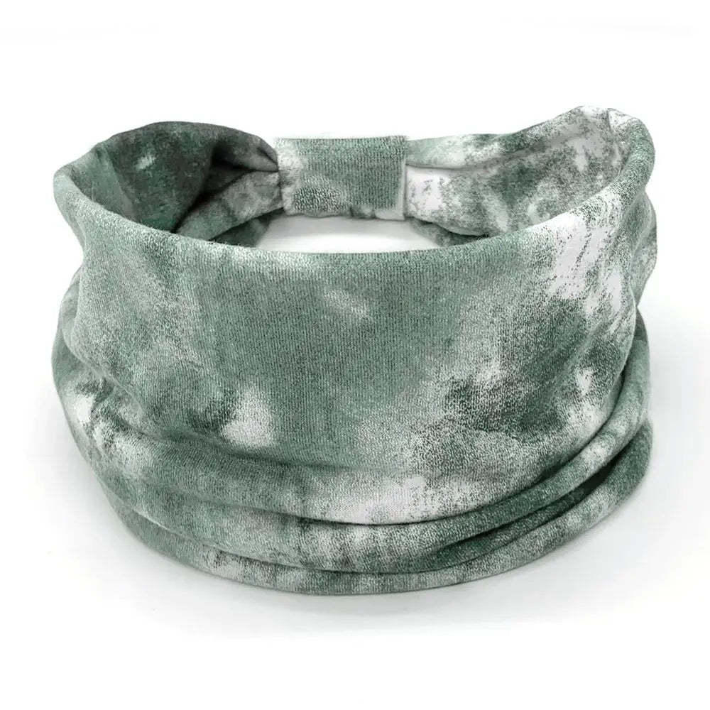 Hair Scarfs Boho for Women Girls Criss Cross Yoga Twist Headbands Sport Head Wraps Tie Dye Turban Wide Knotted Headbands