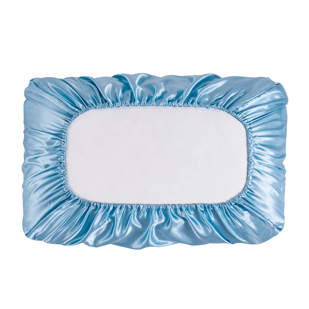 Elastic band Pillow case 100% Satin silk pillowcase solid color pillow cases  pillow cover Pillowcases