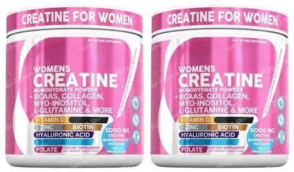 Woman Creatine Powder 300g Contain Creatine Monohydrate, BCAA & Amino Acids for Daily Health, Nutrition, and Workout Support