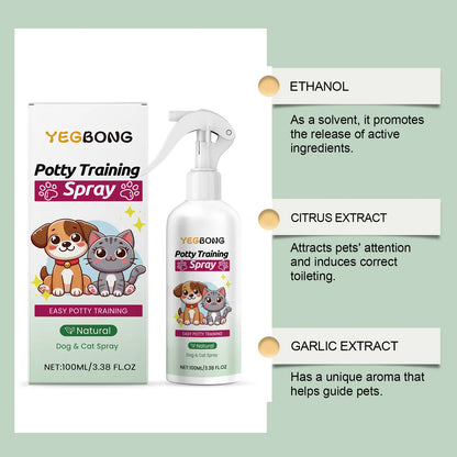 YEGBONG 100ml Pet Potty Training Spray Fast Acting Gentle Formula Urine Marking Behavior Aid Vet Recommended  for Dogs and Cats