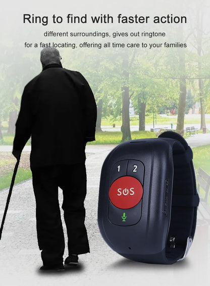 Elderly 4G SOS GPS Watch GPS Tracking Wristband Bracelet Emergency Alarm GPS Tracking Heart Rate Blood Pressure Monitor