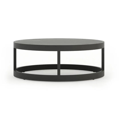 360° Round Outdoor Sofa Set - Deep Grey Aluminum Patio Furniture, Waterproof for Garden and Balcony