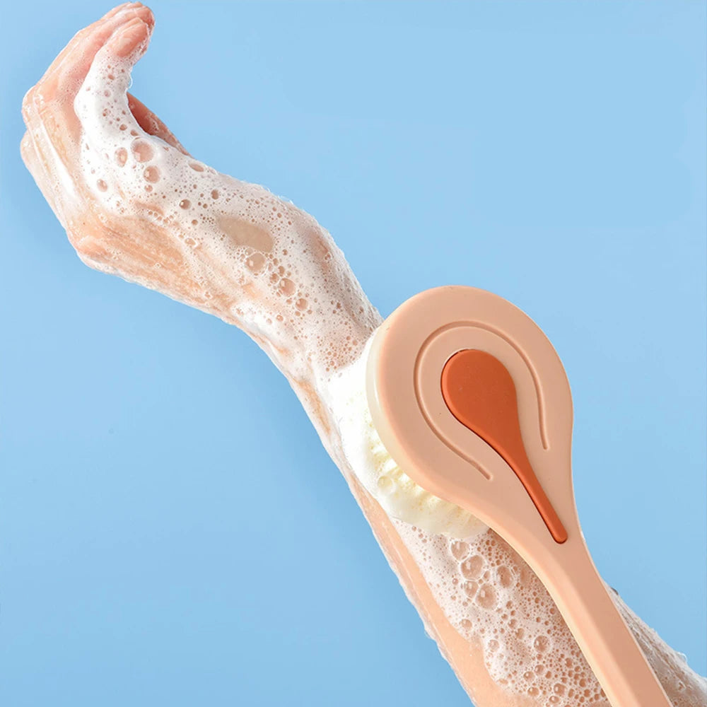 Bath Brush Long Handle Soft Hair Bath Brush Back Ball Brush Bathroom Body Brushes Mud Back Scrubber Shower Massage Brush
