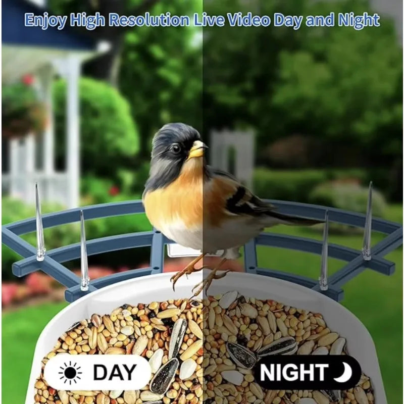 App-controlled Smart Bird Feeder With Camera Ideal Gift For Bird Watchers And Nature Lovers Waterproof Wild Bird House