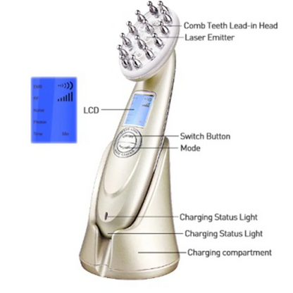 A66I Infrared EMS Radio Frequency Vibration Anti-Dropping Massager Scalp Massage Comb Micro-Current Hair Care Hair Loss