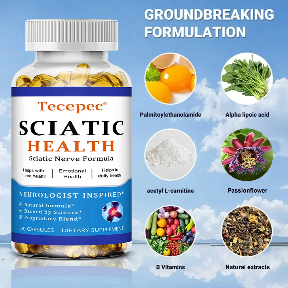 Sciatic Nerve Health Support Supplement - with Vitamin B Complex, Alpha Lipoic Acid,Strengthens Muscles & Increases Endurance