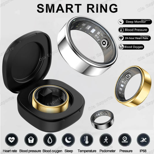 New Smart Ring 2026 Heart Rate Blood Pressure Sleep Health Monitoring Motion Tracking IP68 5ATM Waterproof Men Women Smartring