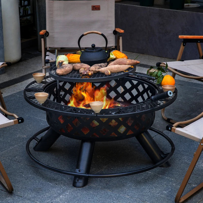 Camping Outdoor Fire Pits Easily Cleaned Patio Barbecue Grill Bbq Outdoor Charcoal Stove