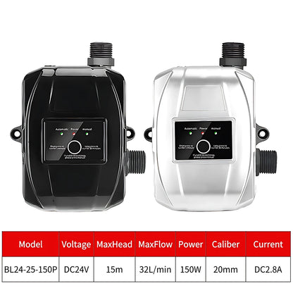 Shower Booster Pump Brushless Water Pump 15m 24V MaxFlow:32L/min Automatic Pressure Controller Household Booster Water Heater