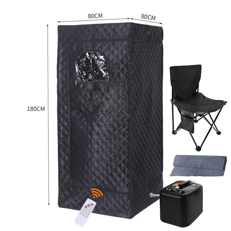 Sweat Steamer Box Home Full Body Sauna Folding Portable Sweat-sweat Steam Room with Temperature Remote Control Sauna Box Tent