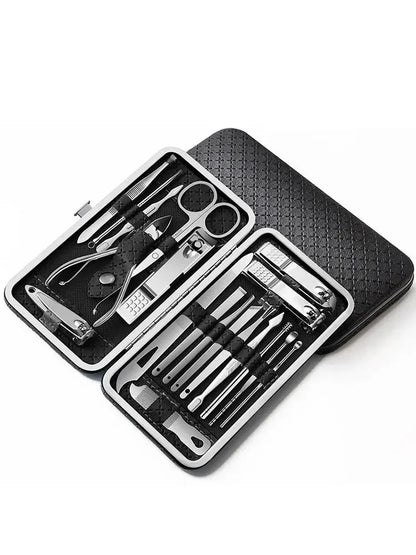 Nail Cutter Set Grooming Tool Set With Portable Case Manicure Art Tool Nails Cut Stainless Steel Nail Clippers Set