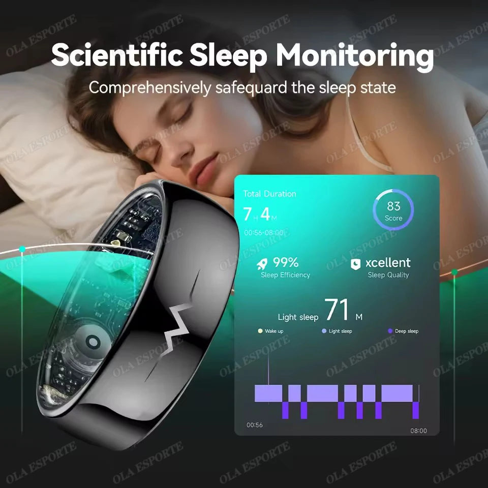 New ECG Smart Ring Heart Rate Blood Pressure Oxygen Body Temperature Sleep Monitoring Rings Waterproof Fitness Sports smartring