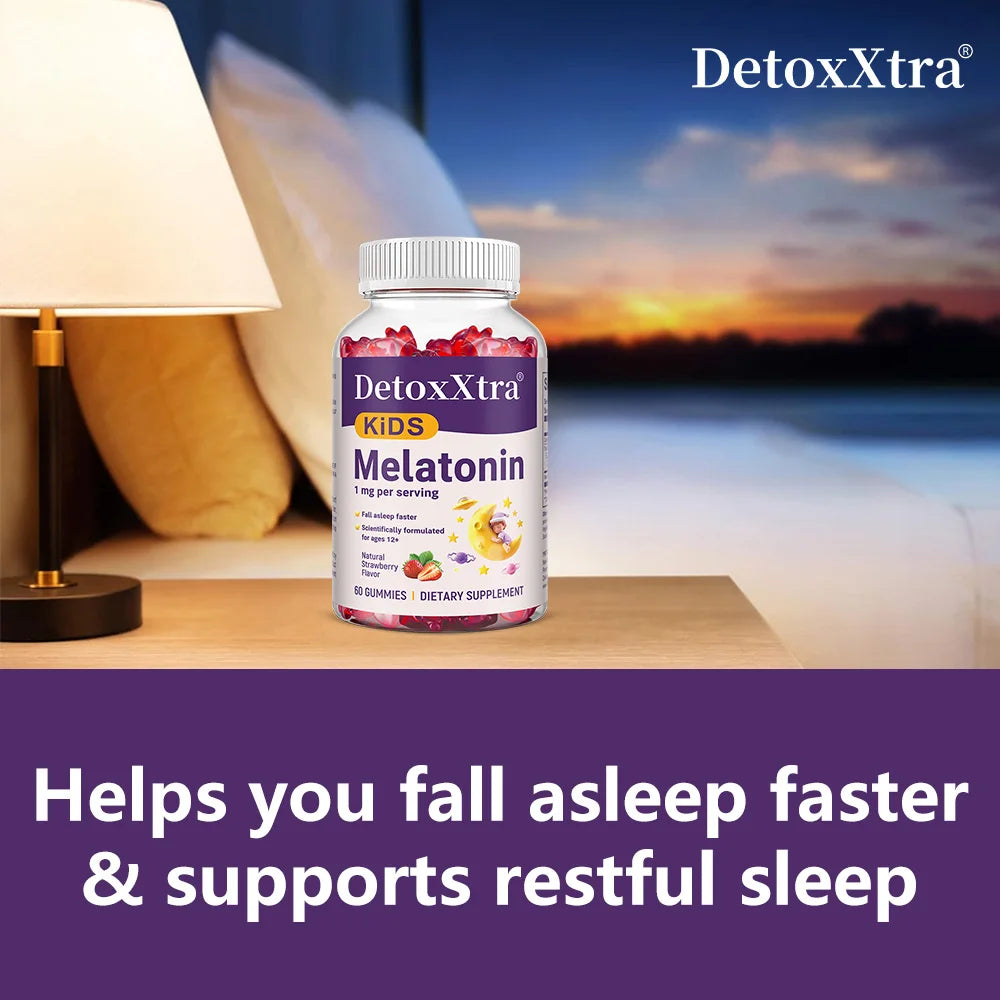 Melatonin Gummies,Natural Sleep Aid Supplement for ages 4+,Fall Asleep Faster,Scientifically formulated,Strawberry Flavor,Vegan