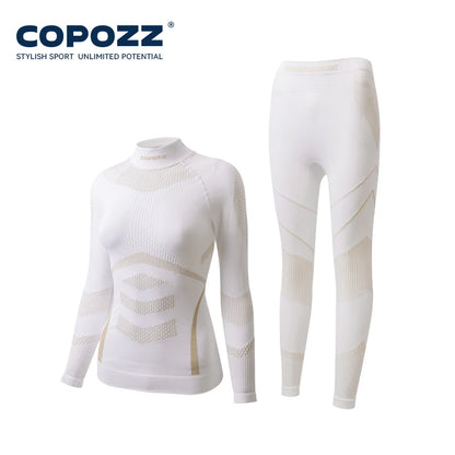 COPOZZ Women Men 3A Antimicrobial Ski Thermal Underwear Fitness Workout Gym Snowboard Sport Pressure Supports Warm Long Johns