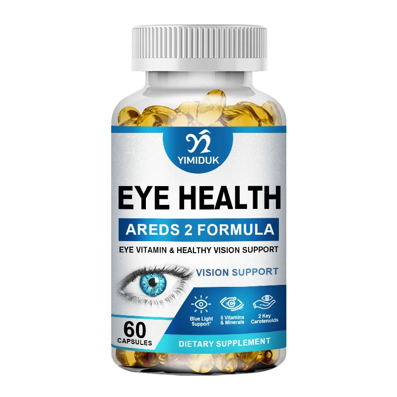Yimiduk Eye Health Supplement, with Vitamins C & E, for Blood Vessels & Overall Ocular Wellness, Vision Sharpness, Gluten-Free