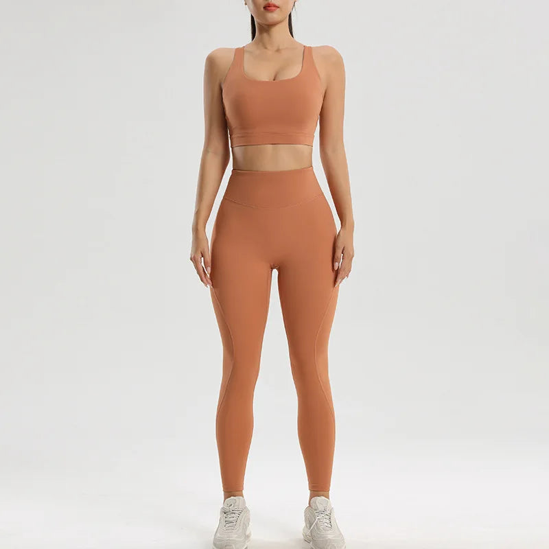 Women's fitness suit yoga running two-piece set of bra underwear quick-dry bottom pants