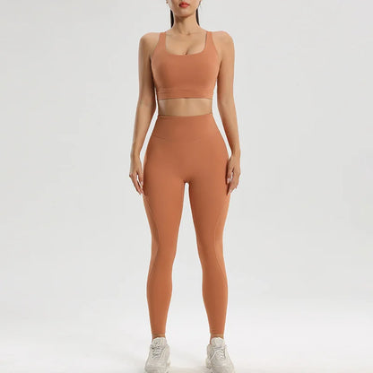 Women's fitness suit yoga running two-piece set of bra underwear quick-dry bottom pants