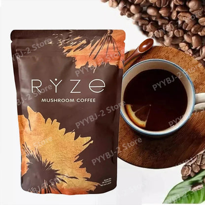 Organic Mushroom Coffee Powder Contain 6 Types Adaptogenic Mushrooms Extract MCT Oil Brewing Use Smooth Daily Beverage Support