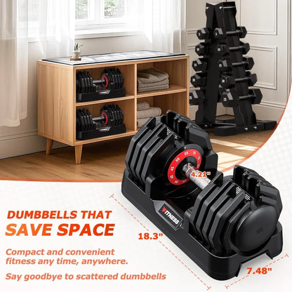 Adjustable Dumbbells Set of 2, 1 Hand Adjustable Weights Dumbbells Set, 5 in 1/10 in 1 Free Dumbbell with Anti-Slip, Customized