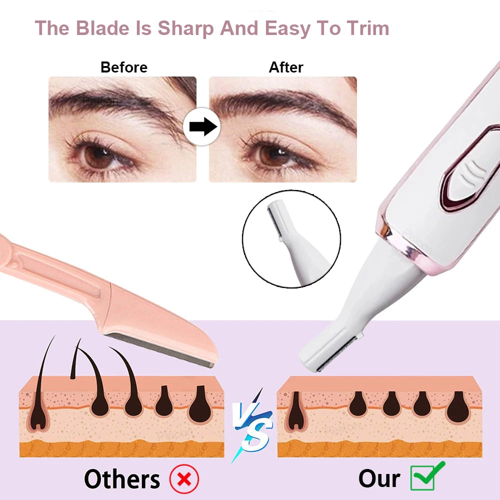 Electric Razor for Women Shaver 4in1 Hair Trimmer for Lady Face Armpit Leg Bikini Body Epilator Portable Painless Hair Remover