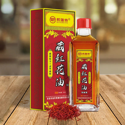 Saffron Oil Relieves Muscle Soreness Cold Compress for Swelling Bruises Safflower Oil Chinese Traditional Massage Oil Guasha