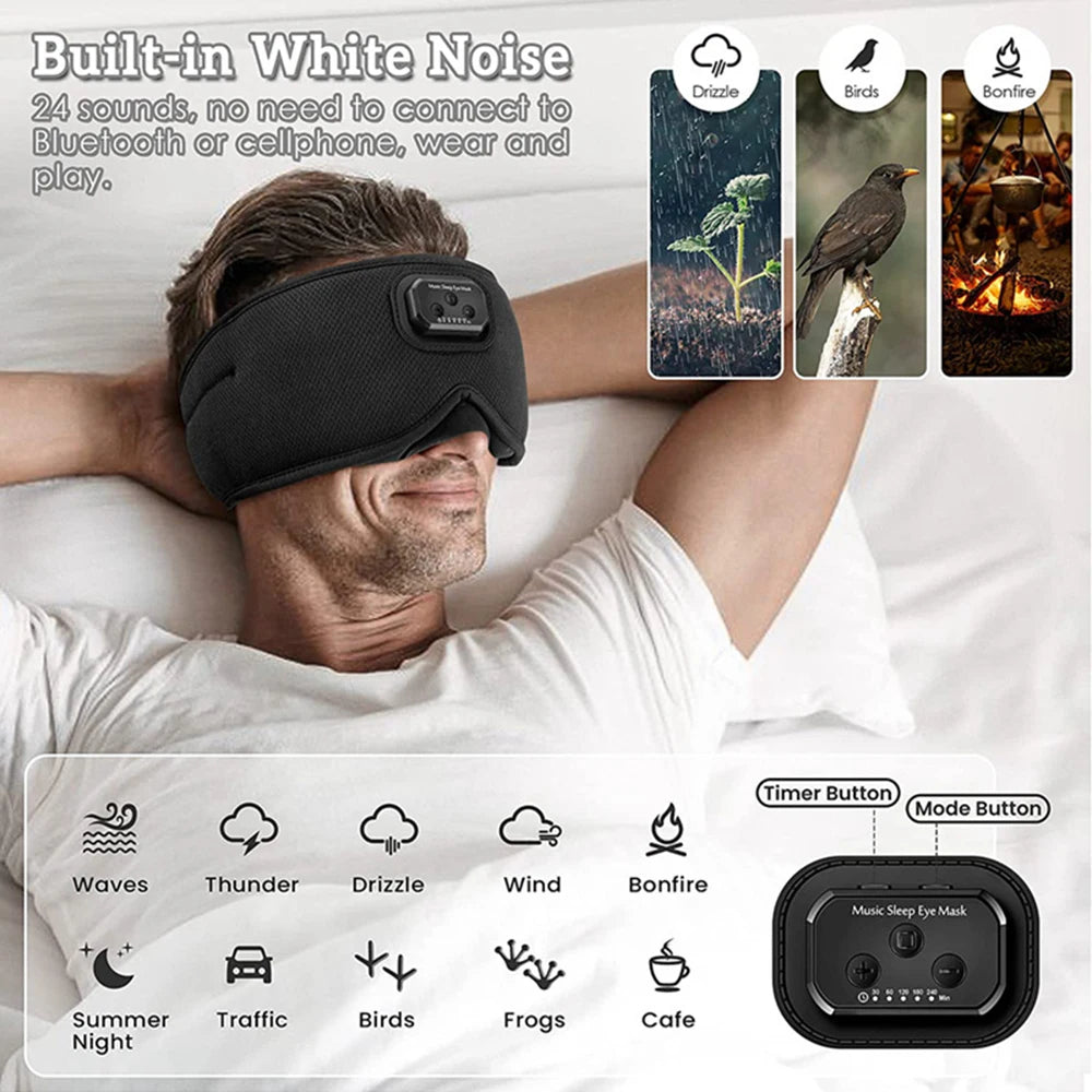 Sleeping Mask 3D Eye Mask HeadSet Headband Soft Elastic Comfortable Wireless Music Headset Eye Mask With Mic For Side Sleepers