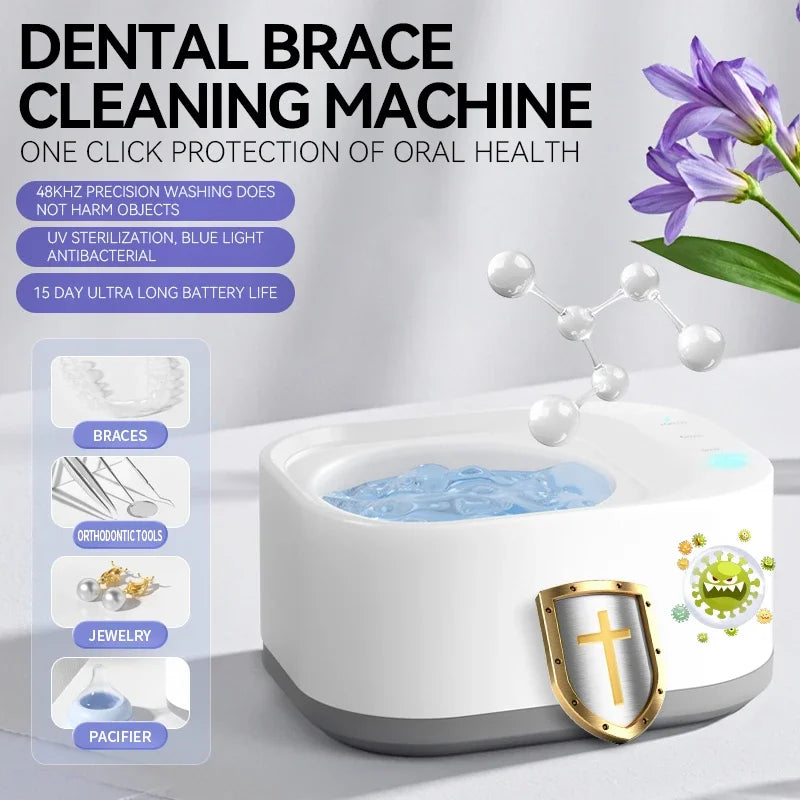 50khz UV Cleaning Machine Orthodontic Invisible Braces Jewelry Three Gears High Frequency Powerful Ultrasonic Cleaner 2026