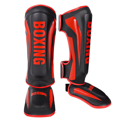 1 Pair High-Quality Boxing Shin Guards Ankle Protector MMA Muay Thai Training Leg Warmers Light Kicking Shin Pads Leg Guard