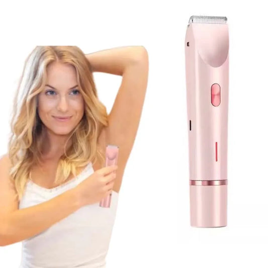 Electric Razors for Women 2 in 1 Electric Shaver for Pubic Hair Trimmer IPX7 Waterproof Wet&Dry Use Bikini Shaver for Body