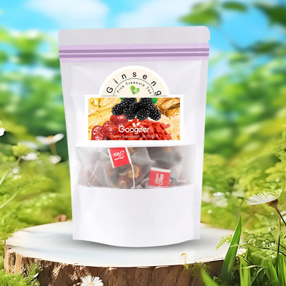 Ginseng Five Treasure Tea Natural Energy Boost Immune Support Herbal Wellness Traditional  Organic Blend Tea Daily Vitality