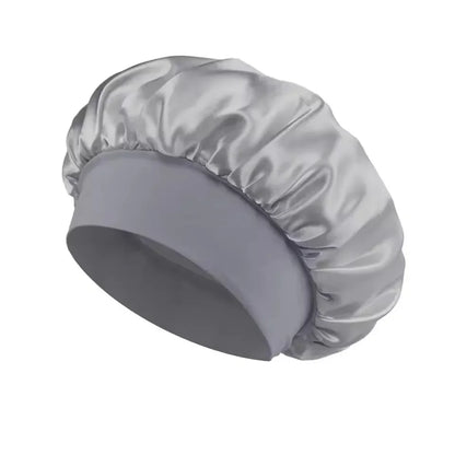Fashion Bonnet Large Wide Edge Elastic Hat Casual Sports Silk Smooth Suitable for Curled Straight Hair Sleeping Hat Women's men