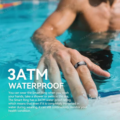 AI ECG Detection Smart Ring Blood Pressure,Heart Rate,Body Temperature Monitor,Waterproof Multiple Sport Track Men Women Rings