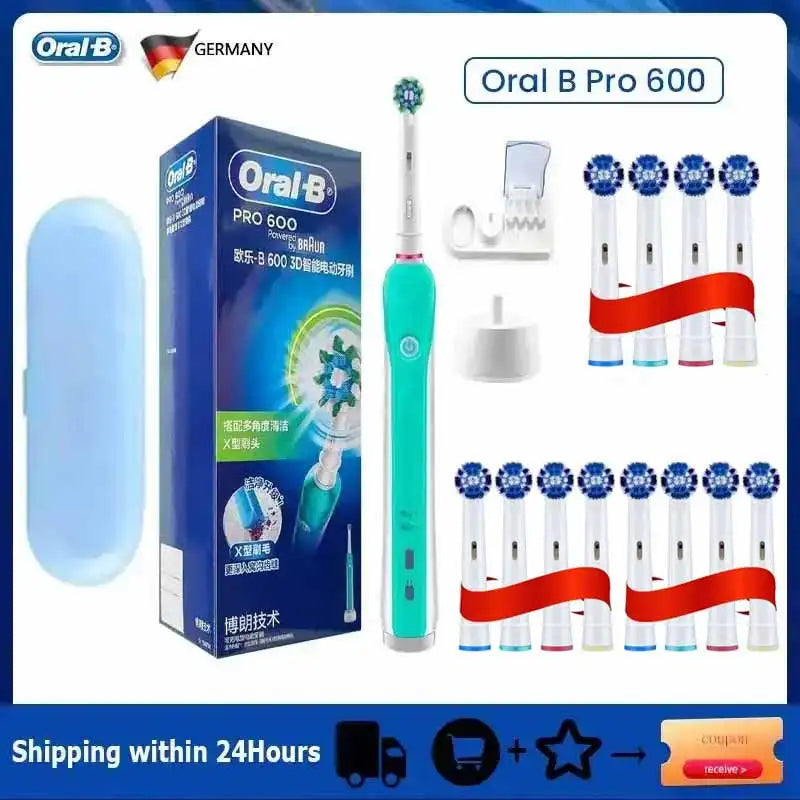 Oral B Electric Sonic Toothbrushes 3D Rotation Teeth Daily Whitening Gum Care Smart Pressure Sensor Rechargeable Waterproof