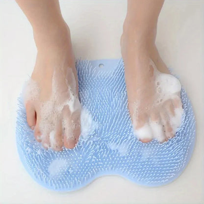 Exfoliating Shower Massage Scraper Bathroom Non-slip Bath Mat Back Massage Brush Silicone Foot Wash Body Cleaning Bathing Tool