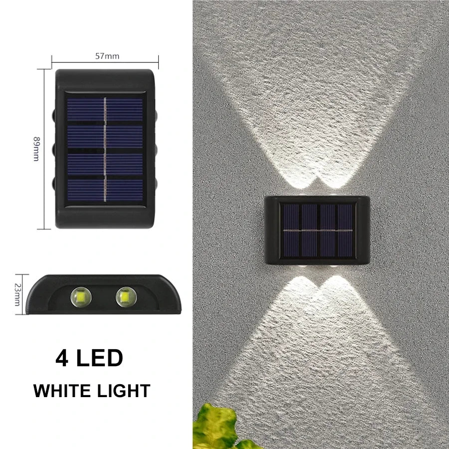 Outdoor LED Solar Garden Light Solar Wall Lamp Up And Down Luminous Waterproof Solar Powered Wall Washer Light Yard Street Decor