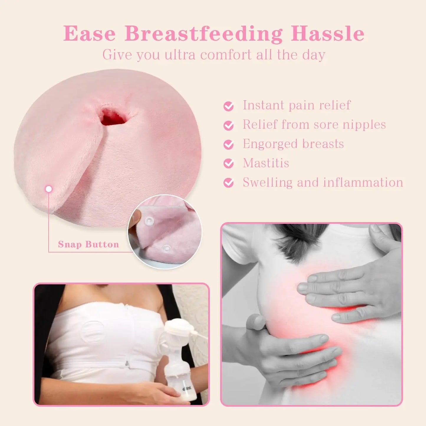 Breast Therapy Pad Hot Cold Breast Gel Bead Ice Packs Breast Cooling/Heat Pads Relief for Breastfeeding, Nursing Pain, Mastitis