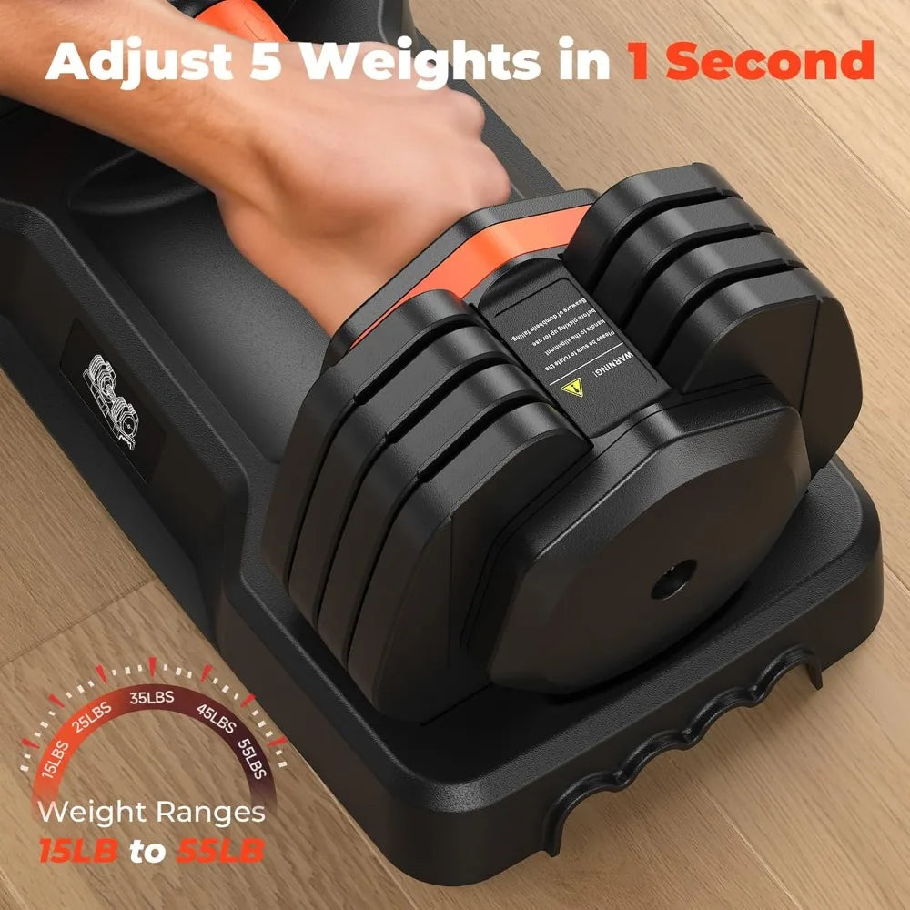 Adjustable Dumbbell Set of 2, 110LB/50LB Weights Dumbbell Set for Home Gym Exercise & Fitness, Fast Change Weights, Customized