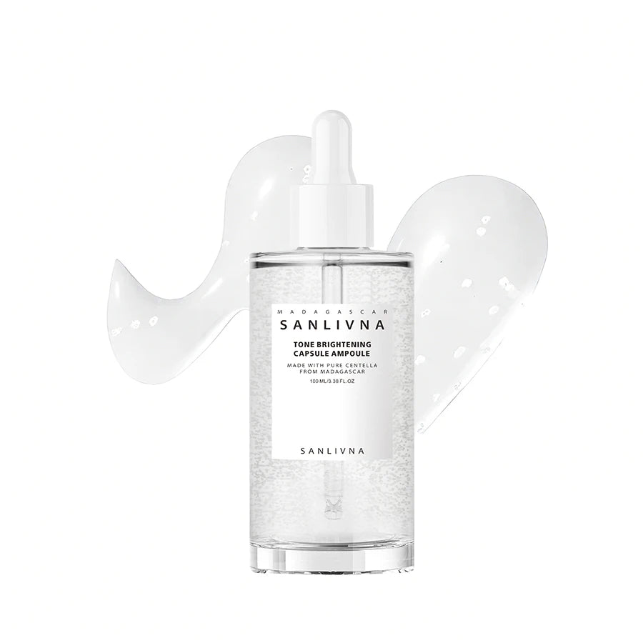 Brighten skin tand revitalizing serum capsules, tea tree facial serum, and moisturizing skincare products improve skin problems.