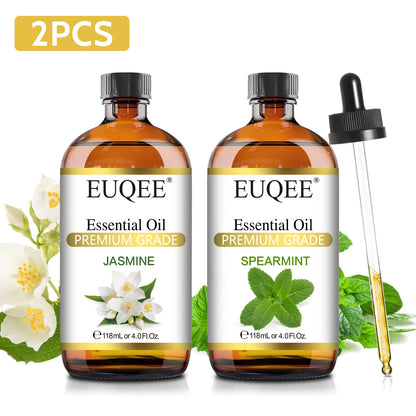 EUQEE 118ml (4 fl. oz) Pure Essential Oil-Sweet Orange Bergamot Cinnamon Lavender Tea tree Premium Aromatherapy Oil for Diffuser