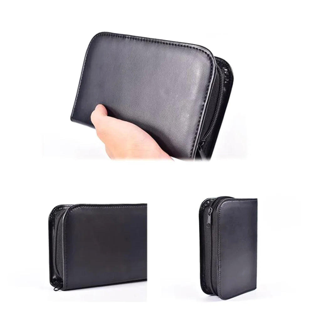 Blood Glucose Meter Storage Bag Black Pu Portable Protective For Fingertip Carry Case Fingertip Case Health Monitoring