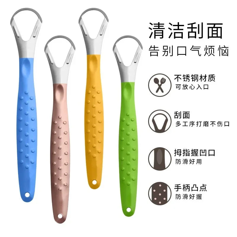 New Silicone Tongue Scraper Tongue Cleaner Remove Halitosis Tongue Coating Oral Care Scraping Brush Oral Care Tool