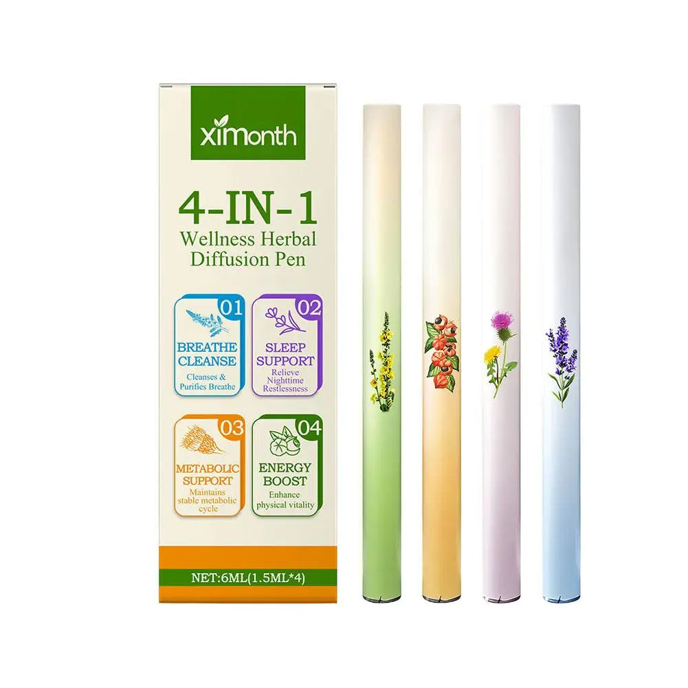 Herbal Diffuser with Mullein/Thyme/Mints Guarana/Green Tea Natural Energy Boost Clear Breathing Support for All Ages