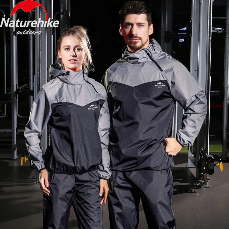 Naturehike Outdoors Gym Set Men Full Body Sweating Sportswear Women Boxing Running Training Fitness Weight Loss Unisex Tracksuit