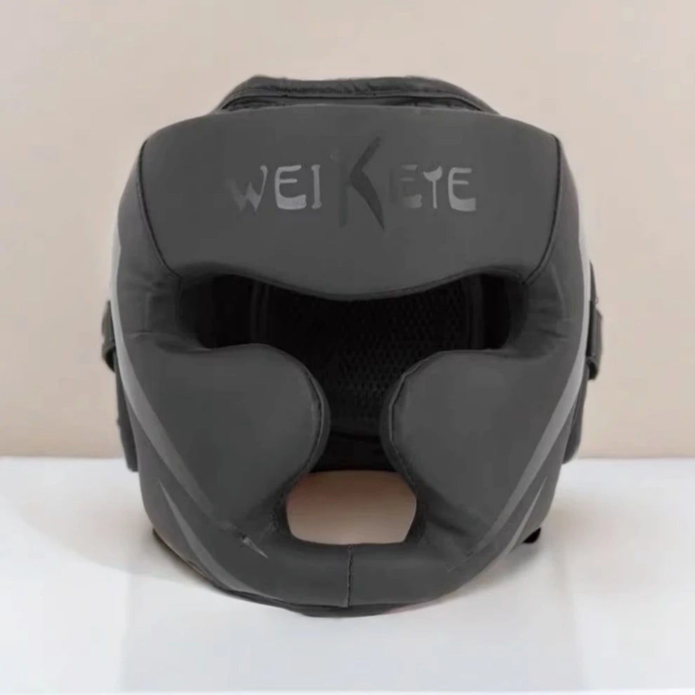 Boxing Headgear Black MMA Training Adjustable Padded Karate Muay Thai Headgear Kickboxing Sparring Martial Arts Karate Taekwondo