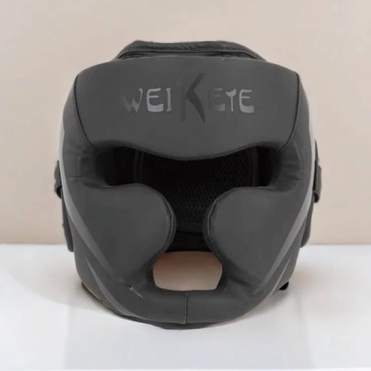 Boxing Headgear Black MMA Training Adjustable Padded Karate Muay Thai Headgear Kickboxing Sparring Martial Arts Karate Taekwondo