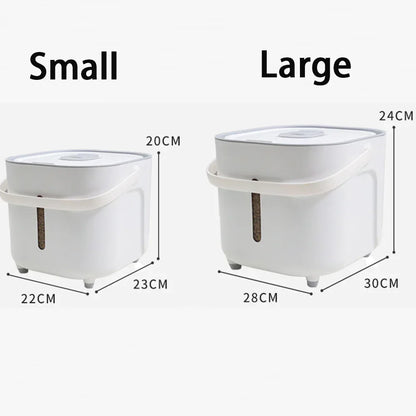 Sealed storage box for pet food, large capacity moisture-proof and fresh-keeping bucket, cat food, dog food, dry storage box